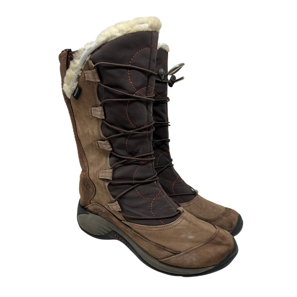 Women's Merrell Boots Encore Apex Coffee Bean Waterproof Insulated Snow 7